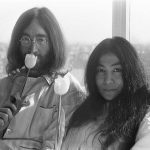 Yoko Ono and john Lennon at a Bed-In at Hilton Amsterdam in 1969