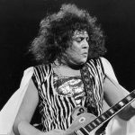 Marc Bolan playing the guitar in 1973