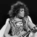 Marc Bolan playing the guitar in 1973