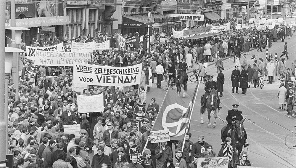 Protest against the Vietnam War in Amsterdam, Netherlands (1968)