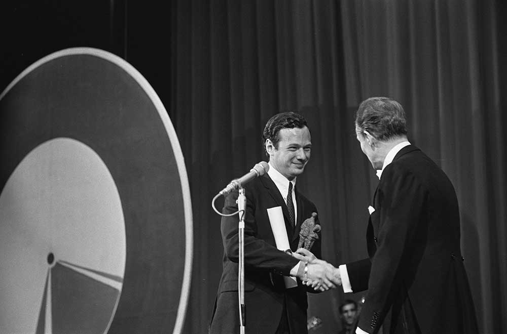 Brian Epstein receives Edison for Beatles at the "Grand Gala du Disque" in 1965