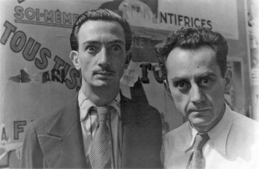 Portrait of Salvador Dalí (left) and Man Ray (right) in Paris (1934)