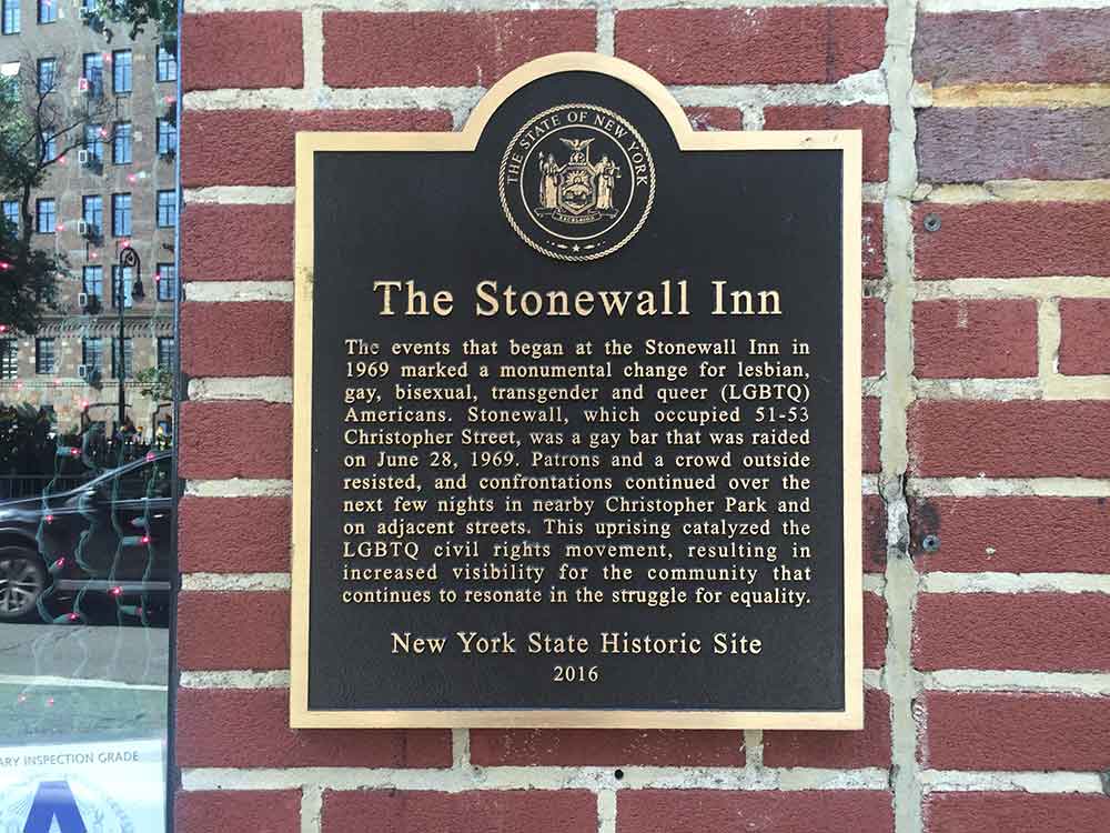 Plaque commemorating the Stonewall Riots
