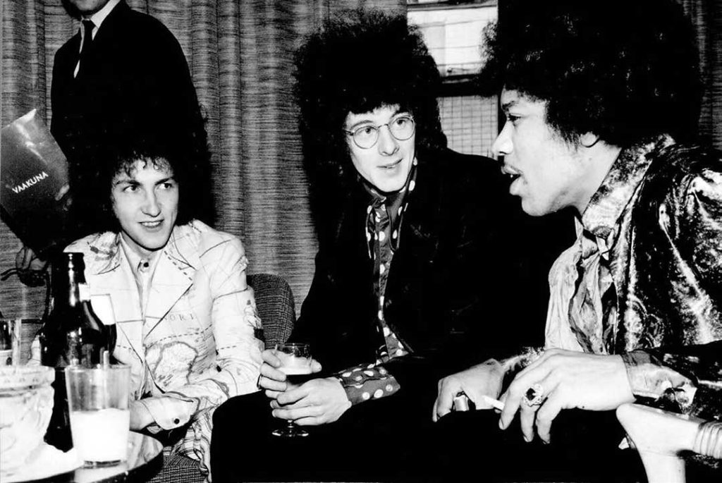 The Jimi Hendrix Experience seen before or after the concert at Hotelli Vaakuna in Helsinki (1967)