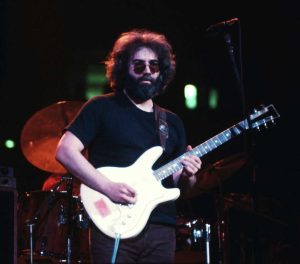 Jerry Garcia playing the guitar