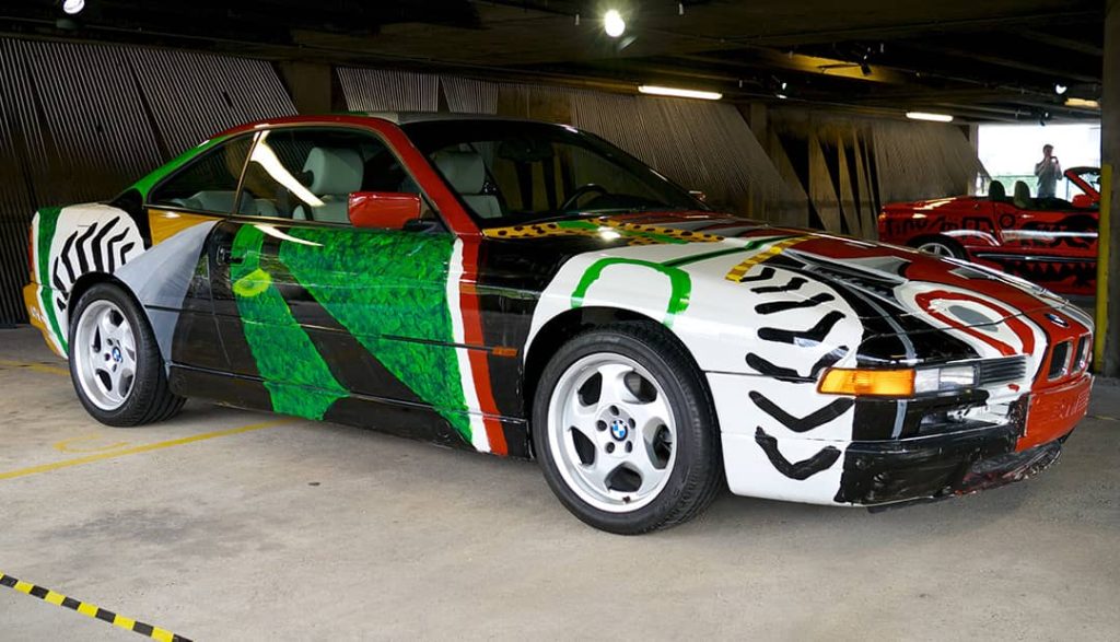 David Hockney's 1995 BMW 850CSi at a London show of the BMW Art Car Collection 1975-2010 (2012)