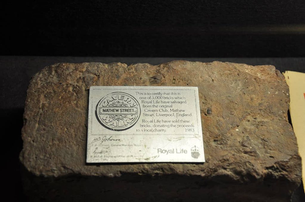 One of the Cavern Club original bricks, one of 5,000 salvaged by Royal Life in 1983