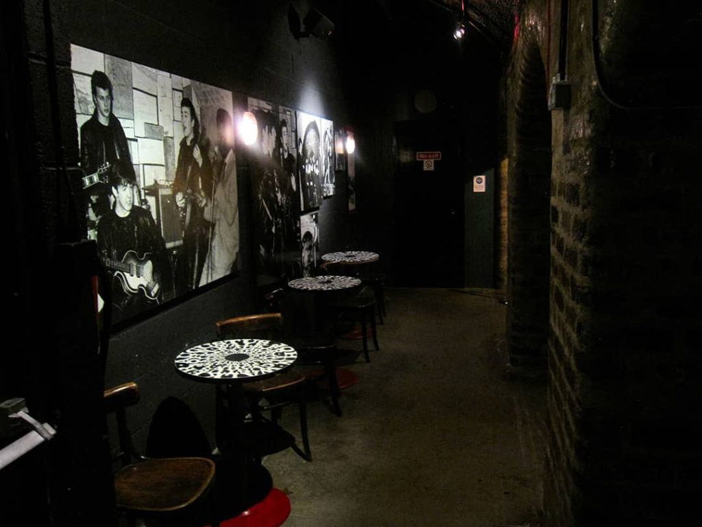 Cavern Club's tables and chairs where Brian Epstein first saw The Beatles performing on 9 November 1961 (Photo taken in 2011)