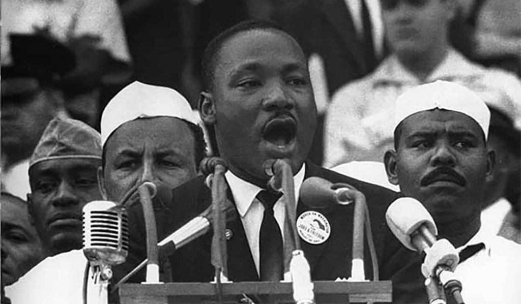 Martin Luther King Jr. giving a speech