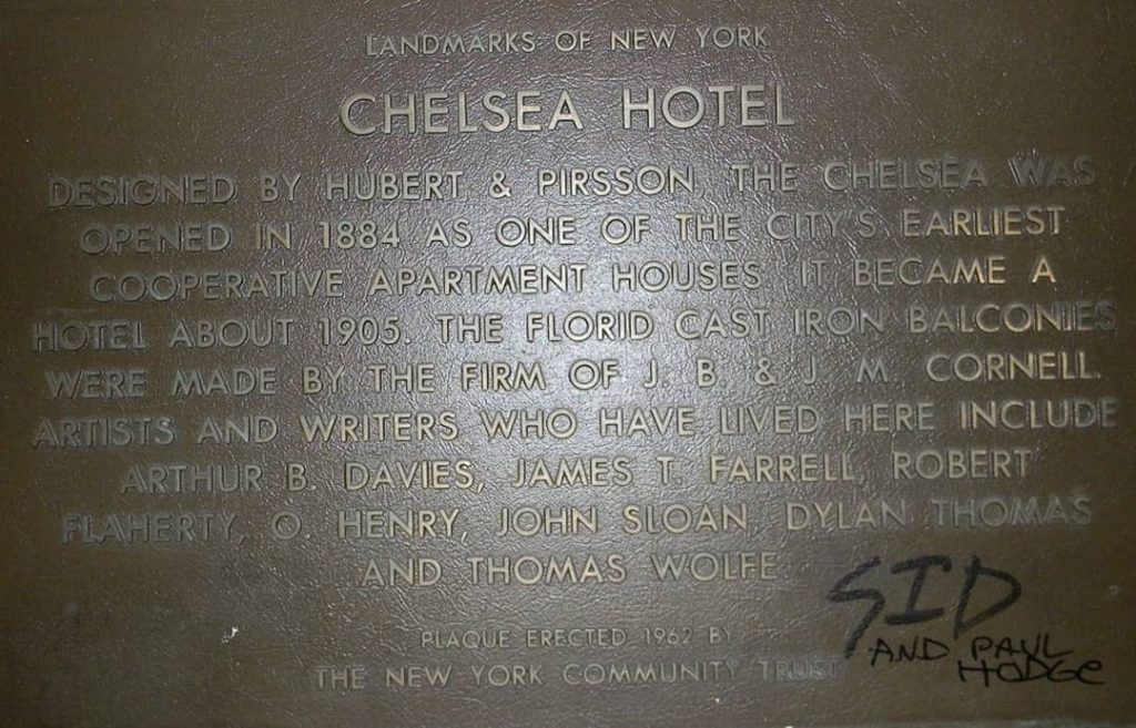 Chelsea Hotel commemorative sign from 1962 (2012)
