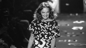 Diane von Fürstenberg at the end of her Fall/Winter 2013 show at New York Fashion Week, New York, USA (2013)