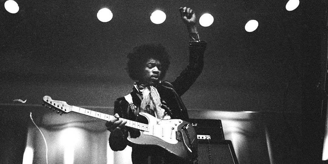 Jimi Hendrix performing at the Culture House in Helsinki (1967)