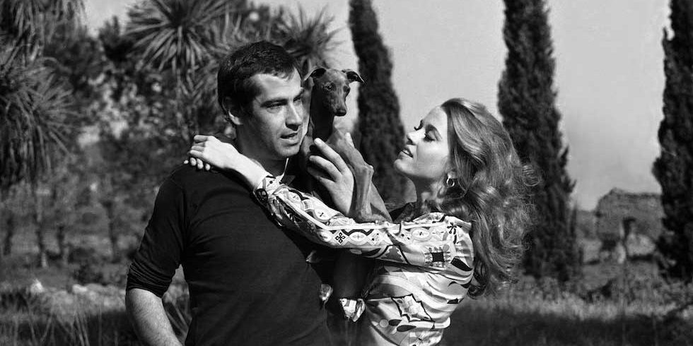 Jane Fonda and her first husband Roger Vadim in Rome