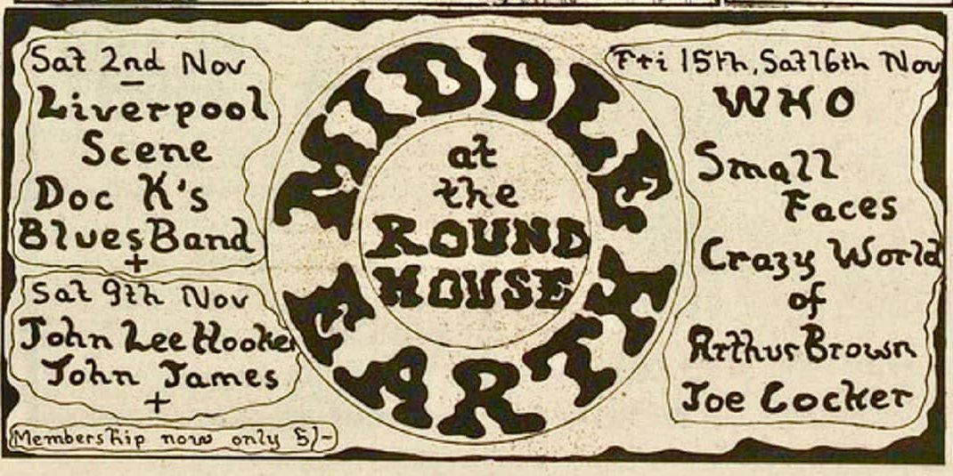 Venue ticket from the Middle Earth club (1968)